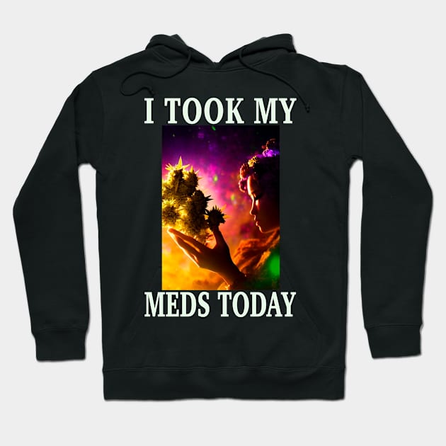 I Took My Meds Today Marijuana Funny Weed Cannabis Sayings Hoodie by aditchucky